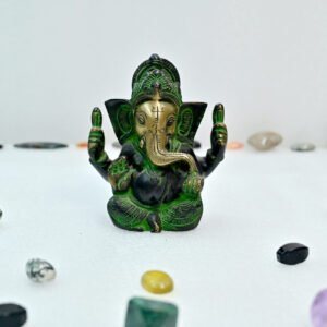 Green Antique Ganesha Idol