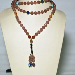 Strawberry Quartz Diamond Cut Mala