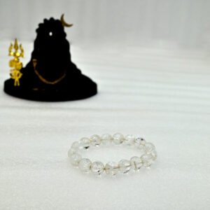 Clear Quartz OM Carved Bracelet