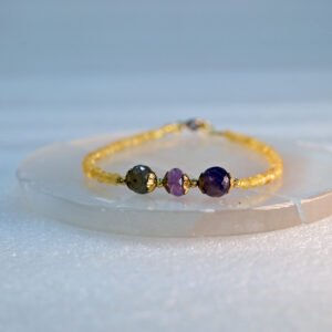 Citrine, Amethyst & Labradorite Bracelet