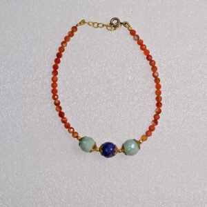 Carnelian with Amazonite & Lapis Lazuli Israeli Bracelet