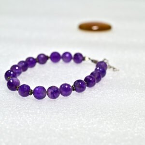 Amethyst Cutting Bracelet with Silver Lock