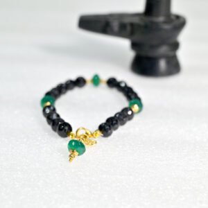 Black Tourmaline Cutting Bracelet (With Silver Lock)