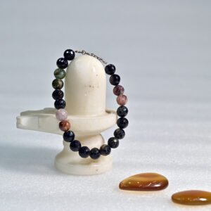 Multi Tourmaline Cutting Bracelet (With Silver Lock)